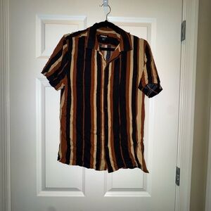 Express Men's Multicolor Striped Shirt